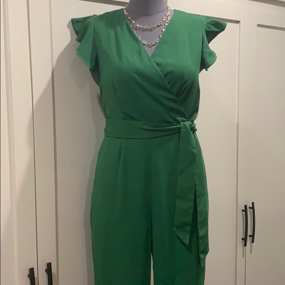 Ann Taylor Petite Ruffle Sleeve Jumpsuit